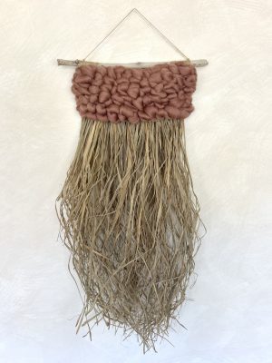 raffia bobble in dusky pink